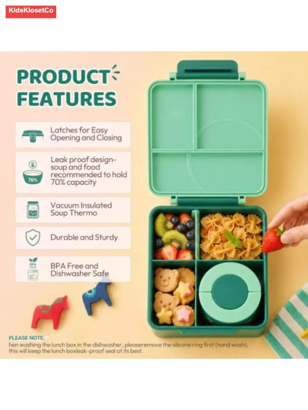 Bento Lunch Box Set for Kids with Thermo Jar and Insulated Bag, Leak-Proof